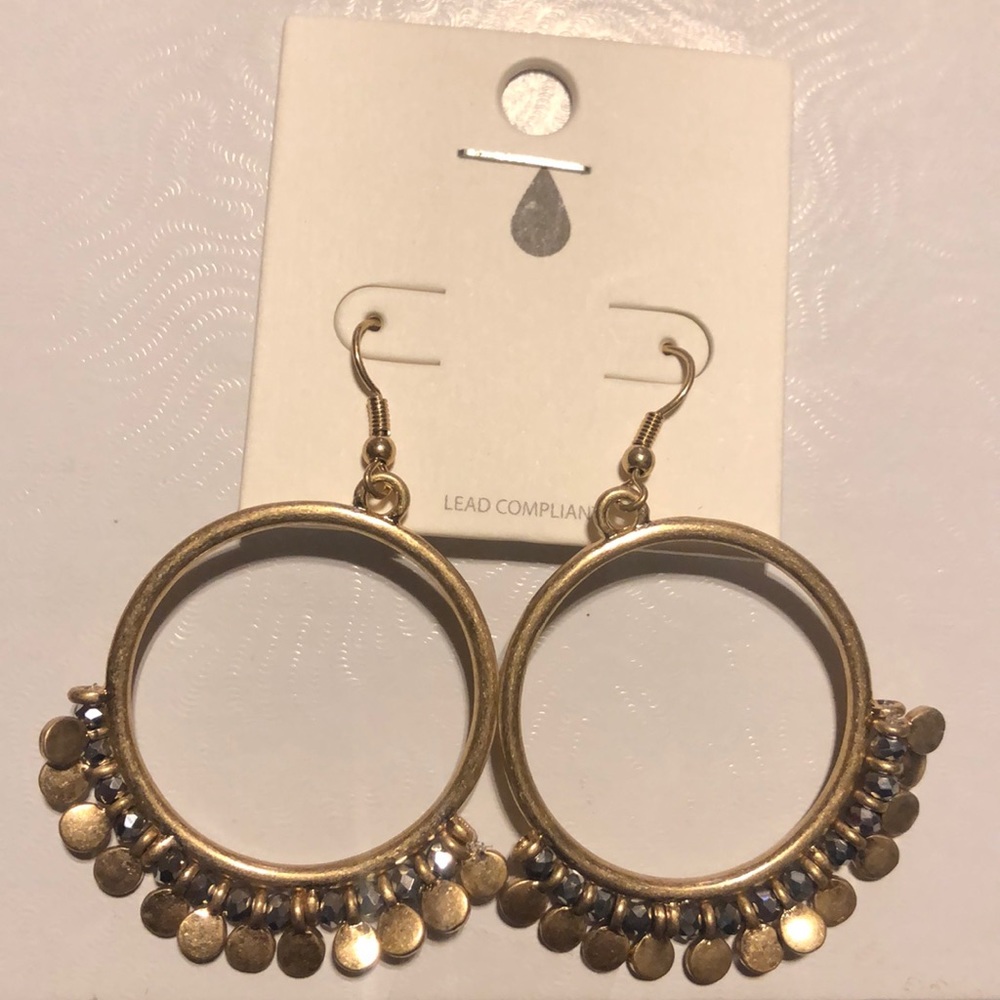 Gold embellished hoops